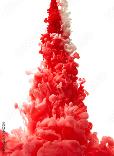Splash of red paint isolated on white background