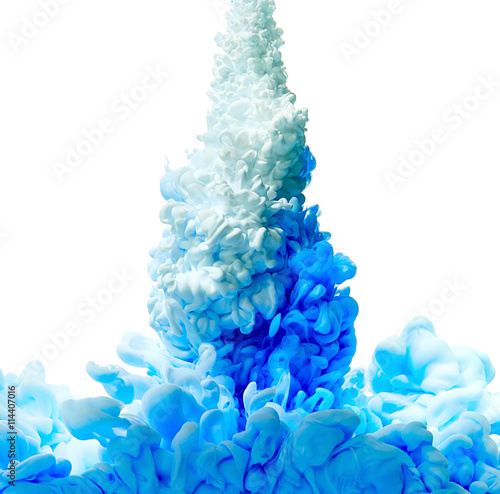 Splash of blue paint isolated on white background