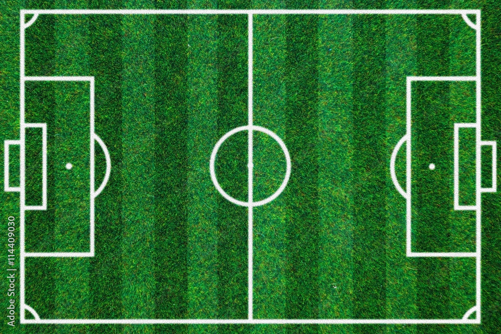 soccerball field green grass background. Flat lay soccerball field green grass background. Flat lay