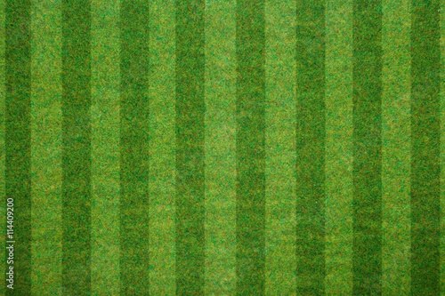 soccerball field green grass background. Flat lay photo