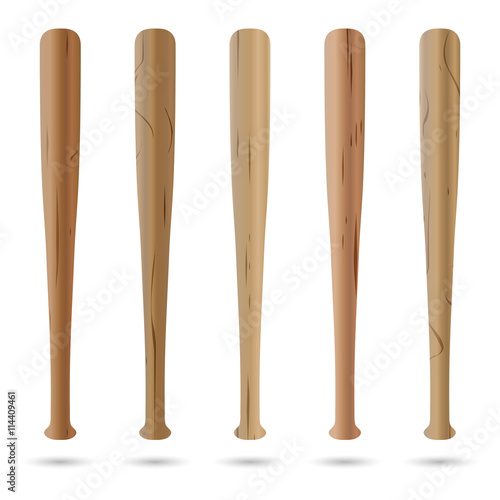 Set of baseball bats, vector illustration.