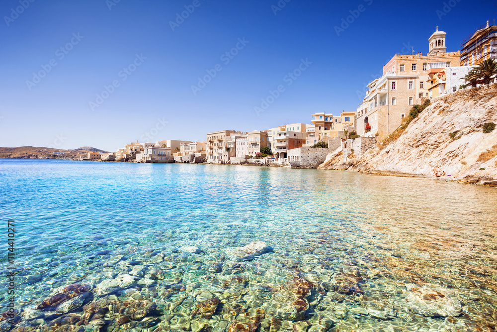 Greek town Ermoupoli, Syros island, Cyclades, Greece