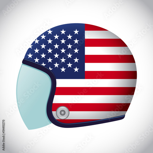 Retro Motorcycle Helmet With Flag of USA
