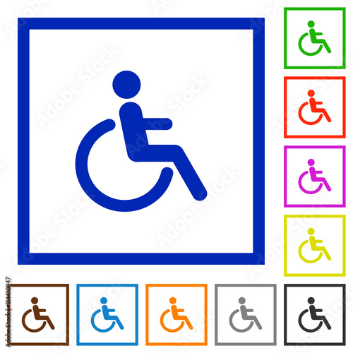 Disability framed flat icons