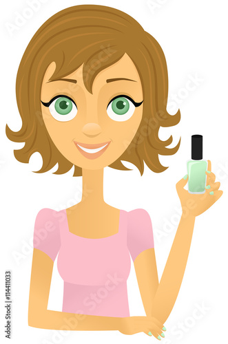 Woman holding a bottle of nail polish