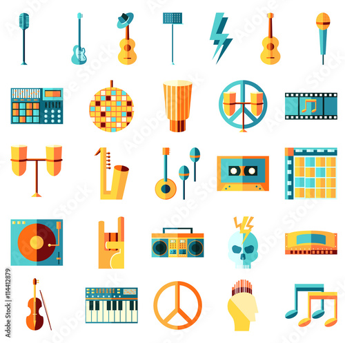 flat music icons