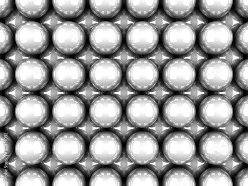 Abstract White Glossy Spheres Background