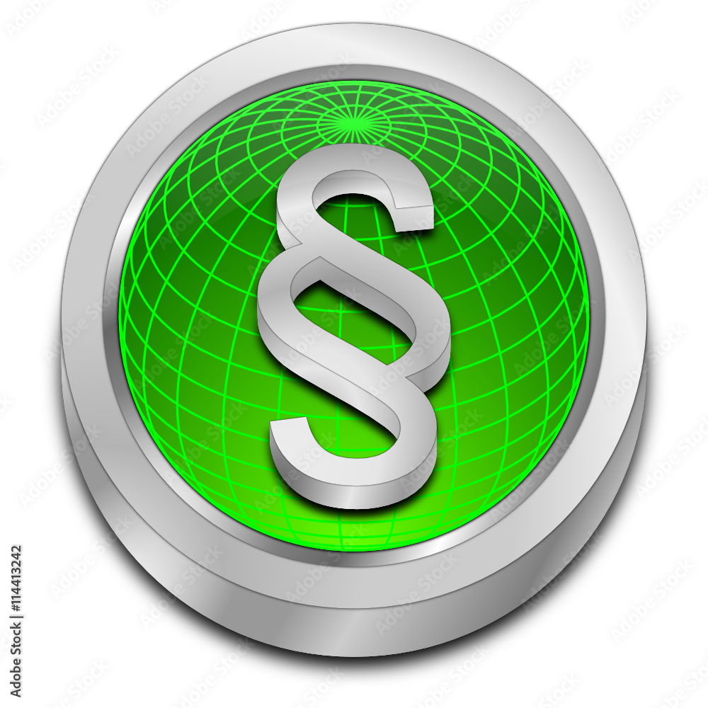 Law paragraph button - 3D illustration Law paragraph button - 3D illustration