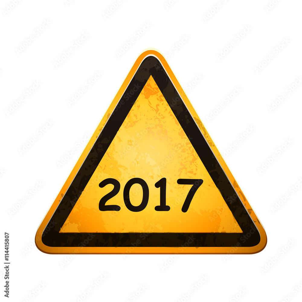 danger sign with year 2017 danger sign with year 2017