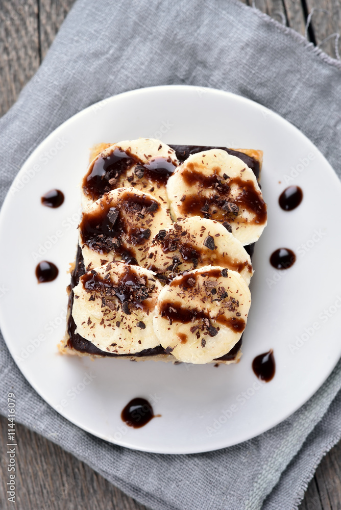 Cheese cake with chocolate syrup Cheese cake with chocolate syrup