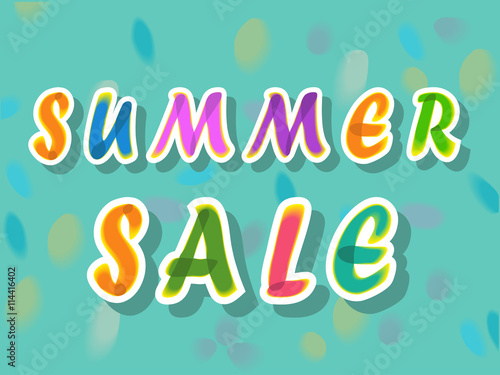 Summer sale. Watercolor artuistic font