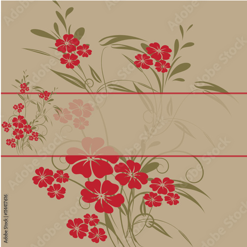 fleurs en barre rouge