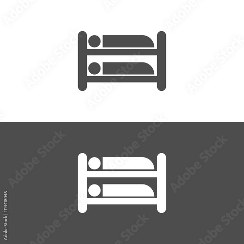 Icono de litera sobre fondos blanco y negro. Ilustración vectorial