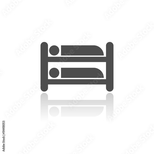 Icono de litera sobre fondo blanco con reflejo. Ilustración vectorial