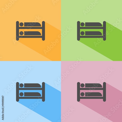 Icono de litera sobre fondos de colores. Ilustración vectorial