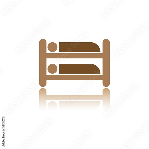 Icono de litera sobre fondo blanco con reflejo. Ilustración vectorial