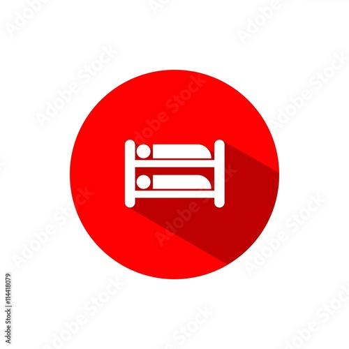 Icono de litera sobre fondo rojo. Ilustración vectorial