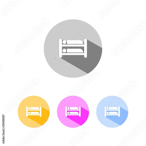 Icono de litera sobre fondos de colores. Ilustración vectorial