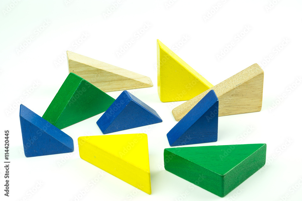Wooden colorful bricks isolated on white background. Wooden toy Wooden colorful bricks isolated on white background. Wooden toy