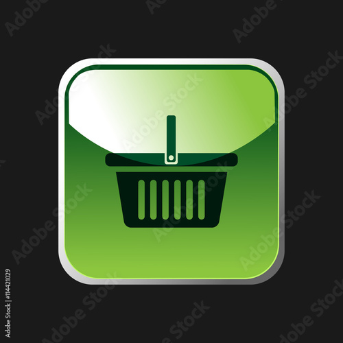 Icono de cesta de la compra sobre un botón verde
