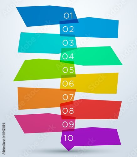 Abstract Colourful Shapes With Numbers 1 to 10