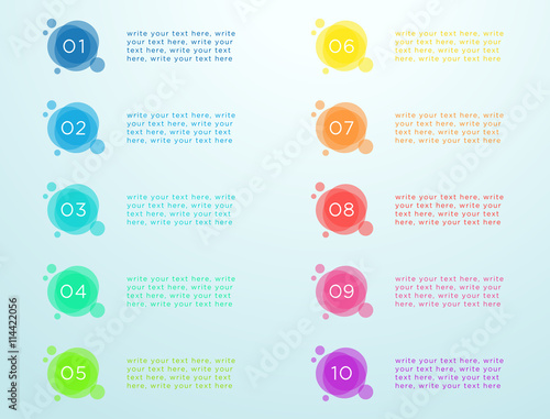 Abstract Circle Number Bullet Points 1 to 10