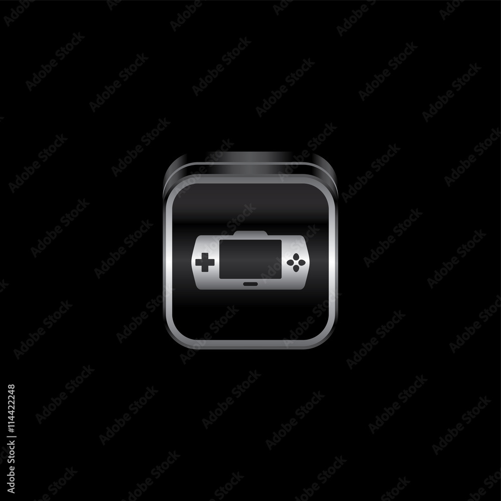 metal plate game console theme icon button metal plate game console theme icon button