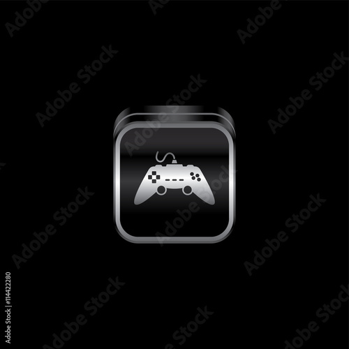 metal plate game console theme icon button
