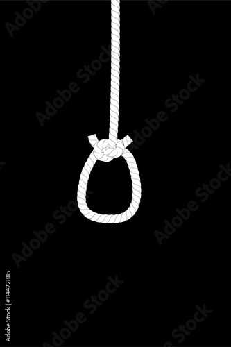 Rope, Illustration for Suicide, at black background 