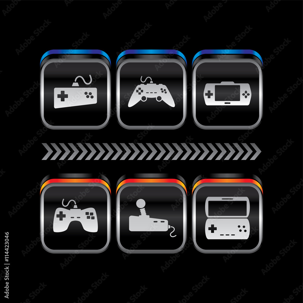 metal plate game console theme icon button metal plate game console theme icon button