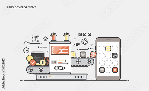 Flat Line Modern Concept Illustration