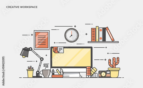 Flat Line Modern Concept Illustration