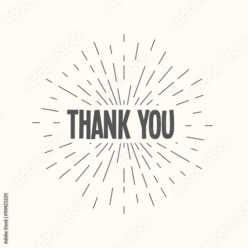 Hand drawn sunburst vector - thank you.
