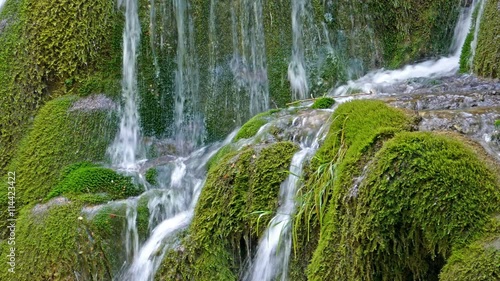 Waterfall Bigar in summer. Located at the intersection with the parallel 45 in district Caras-Severin, Romania. One of the most beautiful cascade from the world. 4K footage.