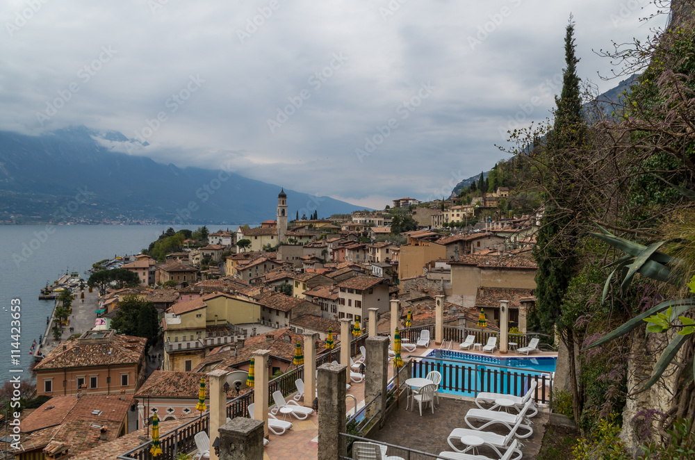 View over the famous Village of Limone sul Garda,Lake Garda,Italy