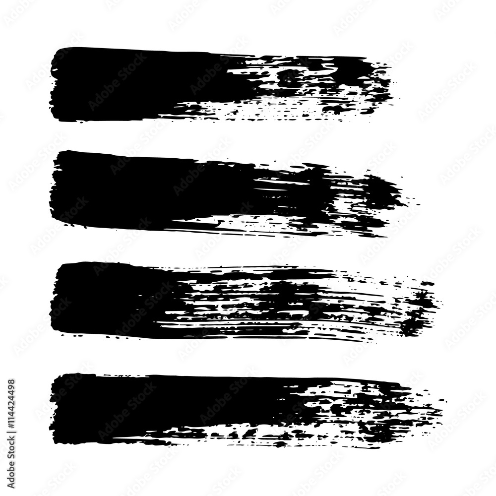 Vector set of  brush strokes.