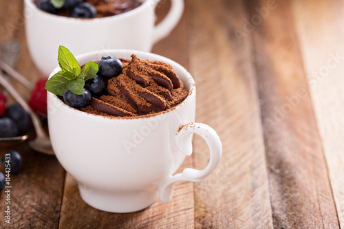 Chocolate pudding with cocoa and berries #114425433