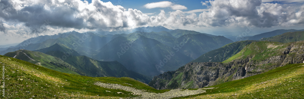 Panoramic view of Tatra mountains peaks