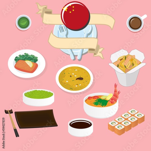 Chinese food poster with different dishes