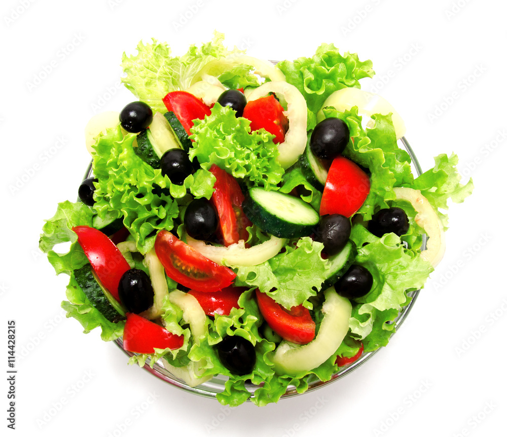 Fresh vegetable salad isolated on a white Fresh vegetable salad isolated on a white