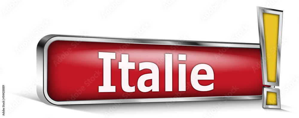 Italie sur panneau rouge Italie sur panneau rouge