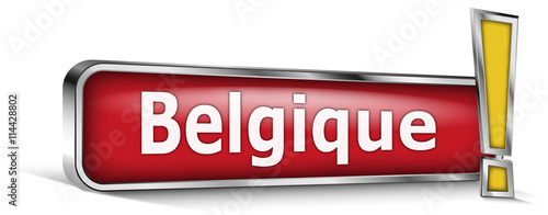 Belgique sur panneau rouge