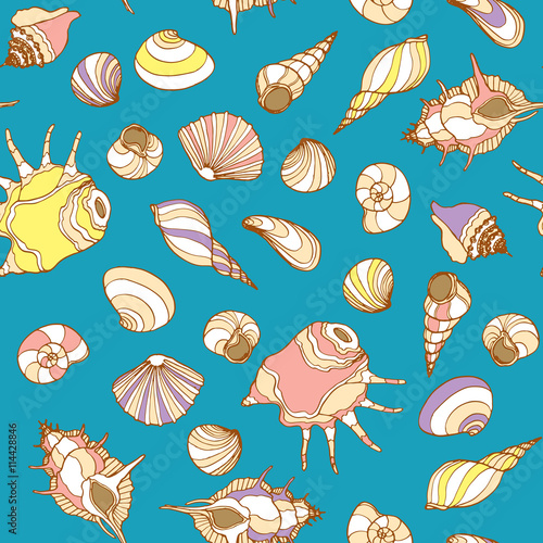 Sea vector seamless pattern