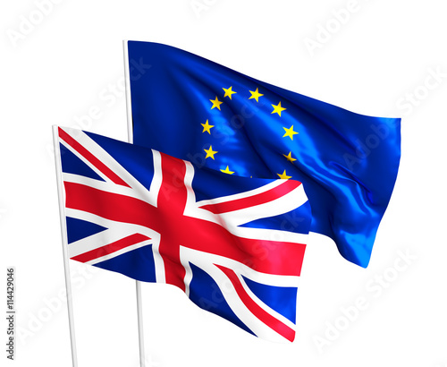 Flags of the United Kingdom and the European Union. photo