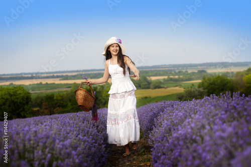 Wallpaper Mural Teenager girl in a lavender field Torontodigital.ca