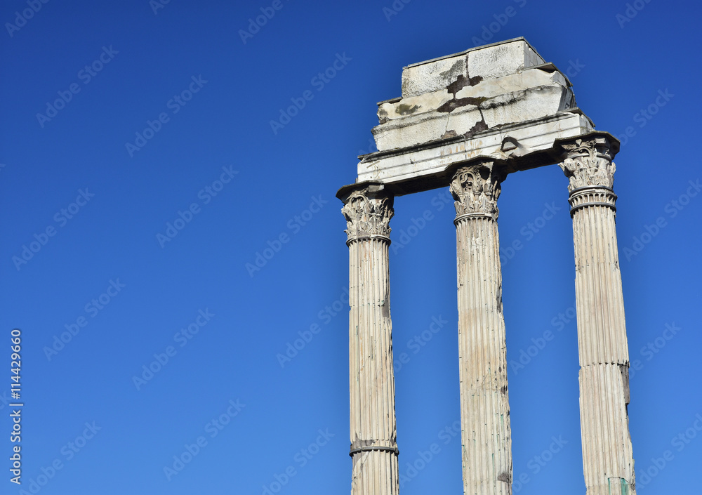 Temple of Castor and Pollux in Roman Forum (with copy space) Temple of Castor and Pollux in Roman Forum (with copy space)