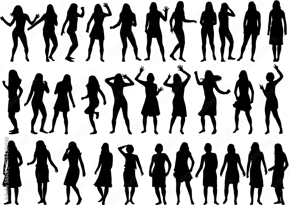 Beautiful women silhouettes.