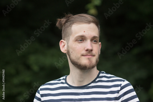 Sad eyes young man portrait