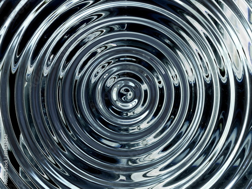 Concentric Ripple Effect Circles in Liquid Material, Silver Metal Colored Water Resonance Background Pattern