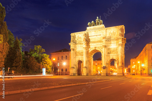 historic arc de triomphe "Siegestor" of Munich in Bavaria